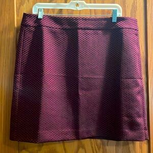 Loft maroon and black checkered skirt.  Tags on!